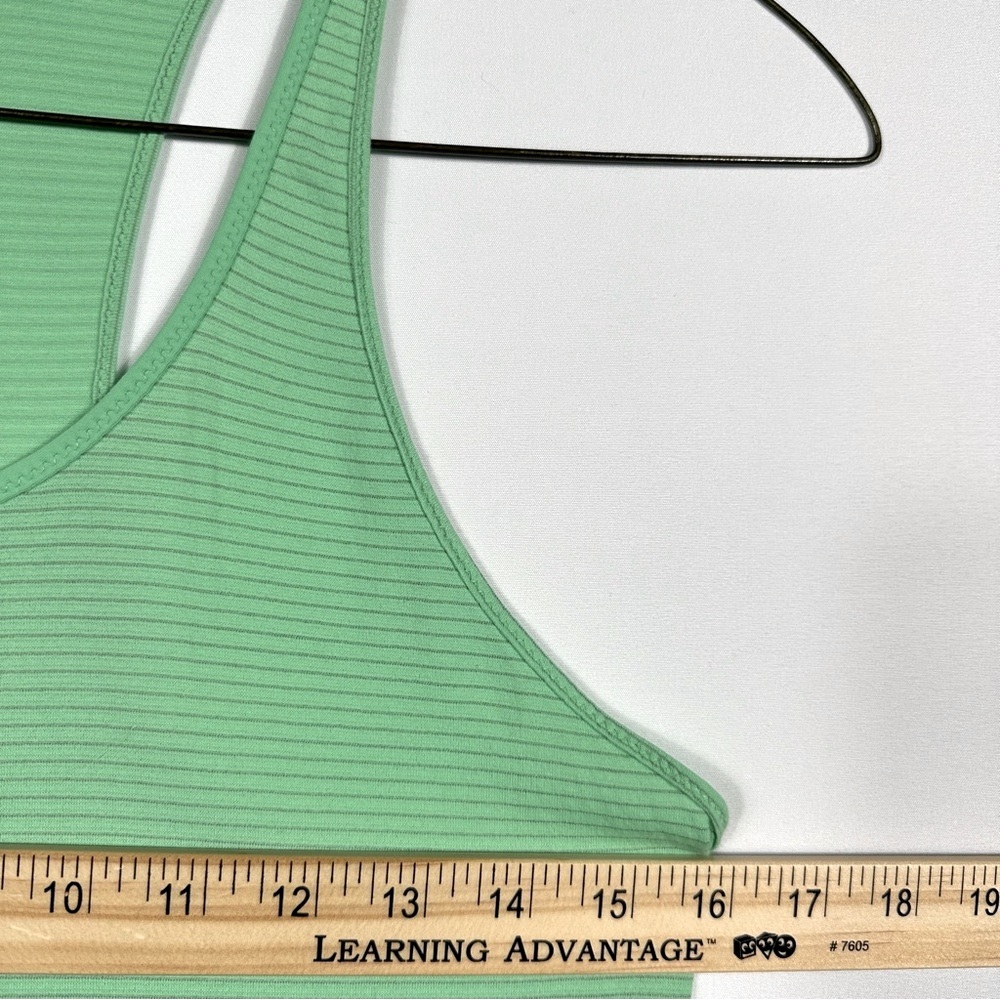 Lululemon Racer Back Tank Top Striped Green and Gray Athletic Top Women’s Size 6 - Picture 6 of 7